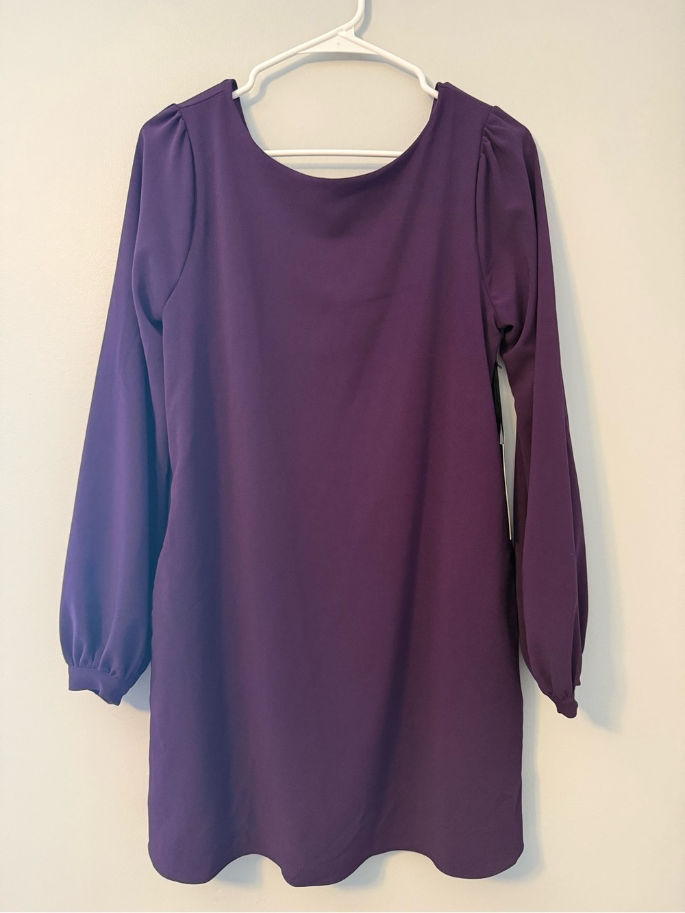 Lulu's Plum Long-Sleeve Shift Dress